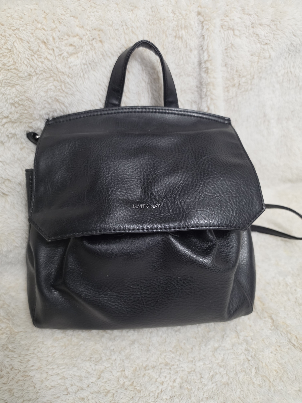 Matt & Nat Black Vegan Leather Mini Backpack Fabi Sustainable Chic